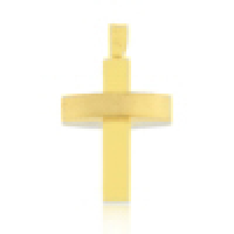 Two Colors & two sided Men’s / Boys’ Cross in yellow and white gold K14 Crosses / Pendants