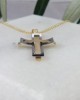 Two Colors Men’s / Boys’ Cross in yellow and white gold K14 Crosses / Pendants