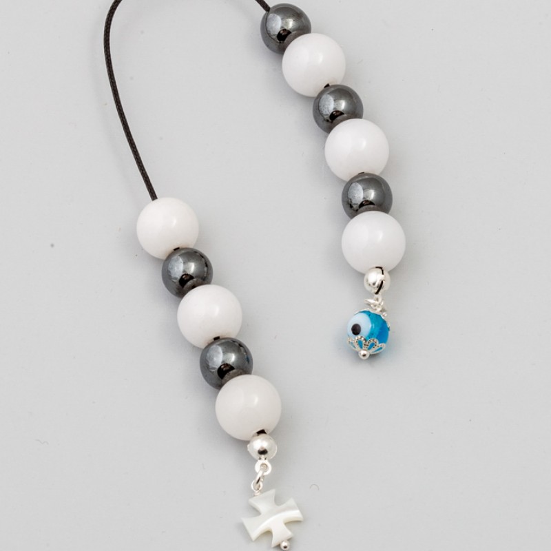 Begleri White Onyx & Silver 925° Rosary Beads/Begleri