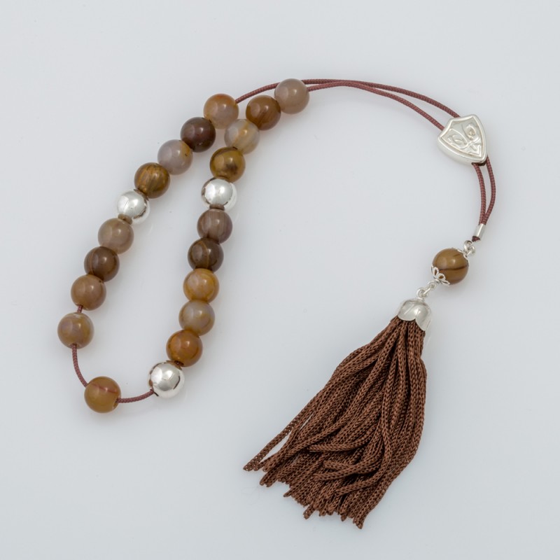 Rosary with Semi-Precious and Silver Beads 925° Rosary Beads/Begleri