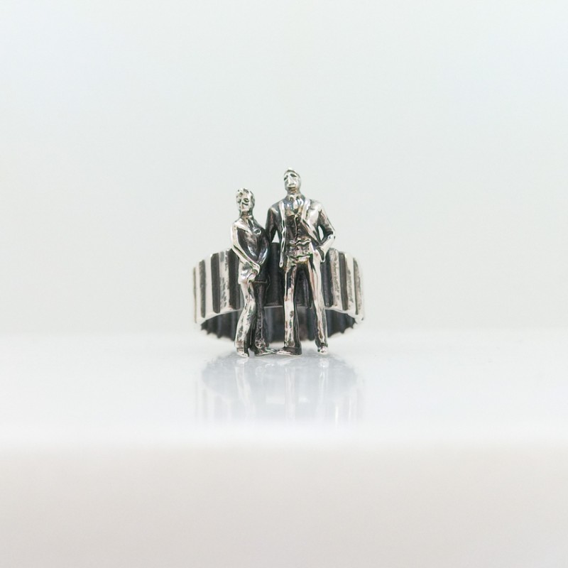 Γυναικεία Δαχτυλίδια - Γυναικα - Χειροποίητο Δαχτυλίδι Μορφές σε Ασήμι 925 Δαχτυλίδια