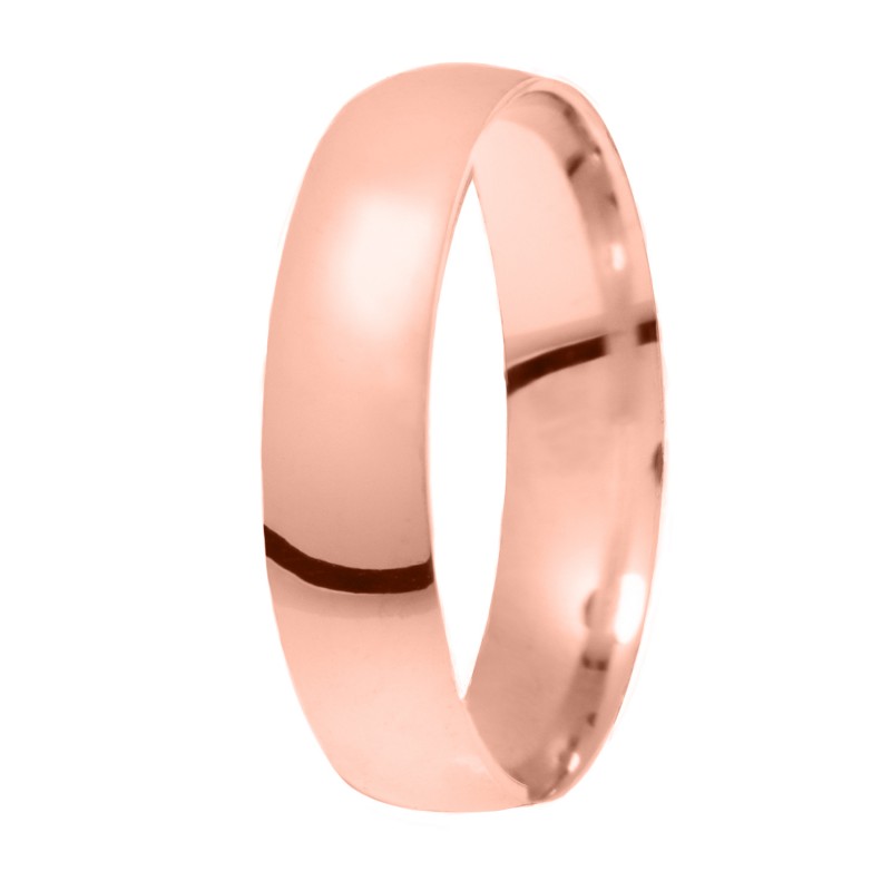 Classical wedding ring with rounded angles. It comes in yellow, white and pink and in 9, 14 and 18 carats.  Wedding Bands