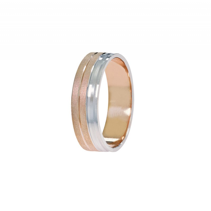  Half Matte and half smooth wedding ring 6,50 mm. It also comes with stones studded in the smooth part of the ring, along the wedding ring. SAT Series 