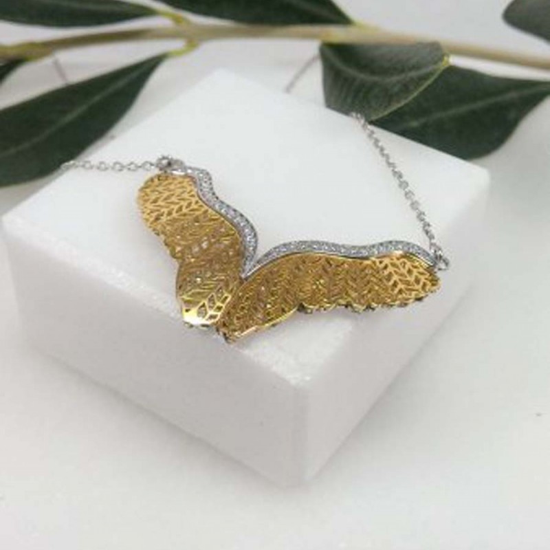 Necklace with Wings in K14 Gold and Silver 925ᵒ Necklaces