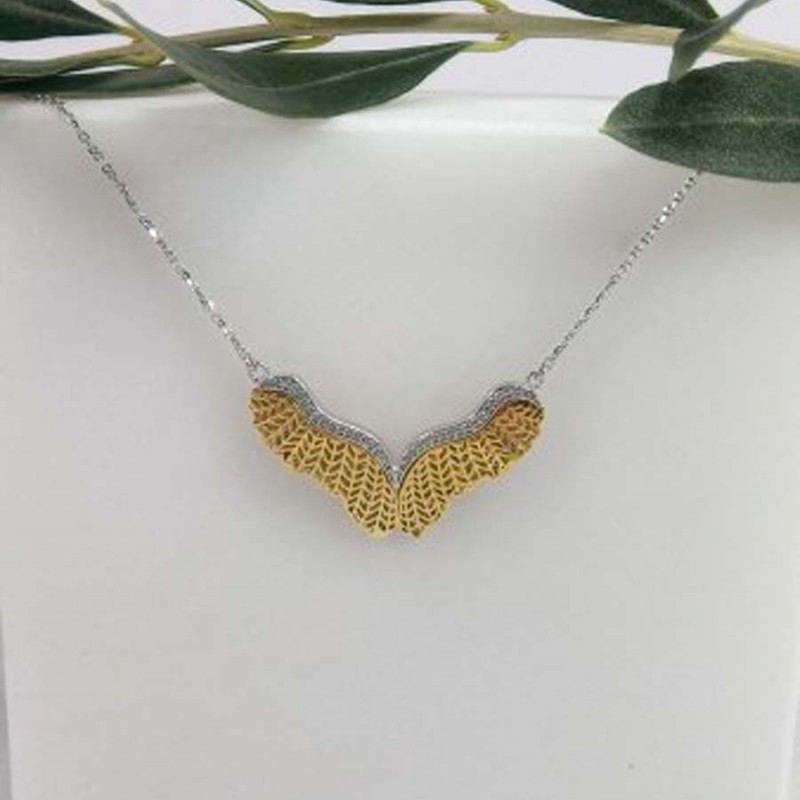 Necklace with Wings in K14 Gold and Silver 925ᵒ Necklaces