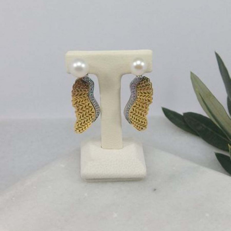 Earrings in the shape of Wings in K14 Gold and Silver 925ᵒ Earrings