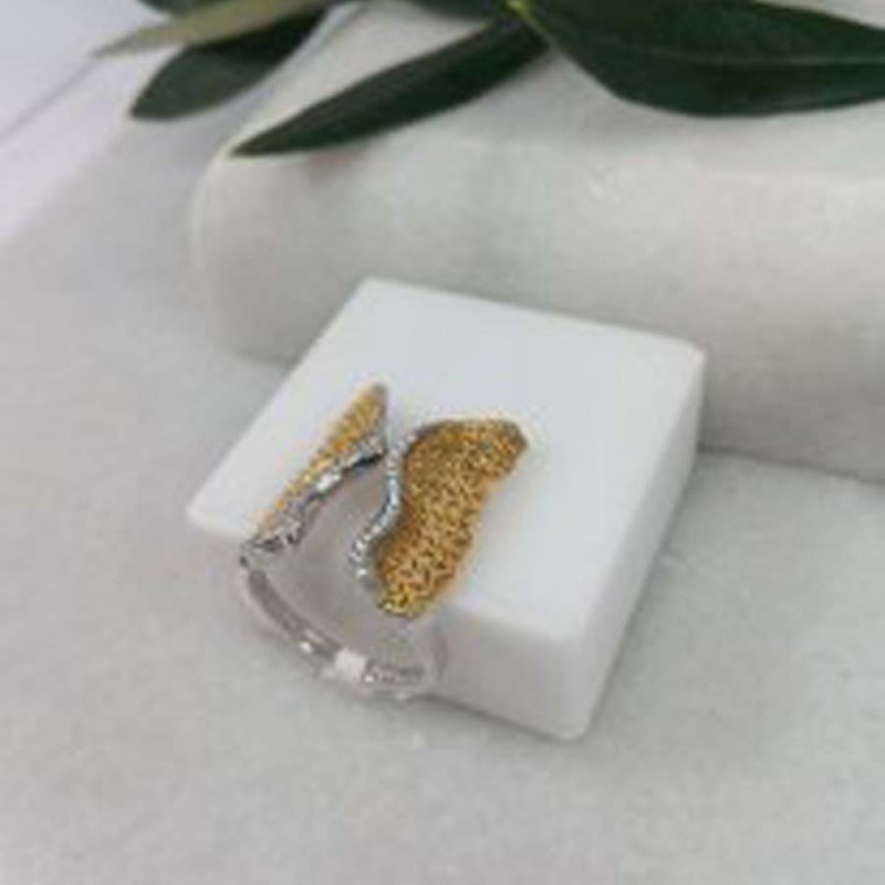 Ring with Wings in K14 Gold and Silver 925ᵒ Rings