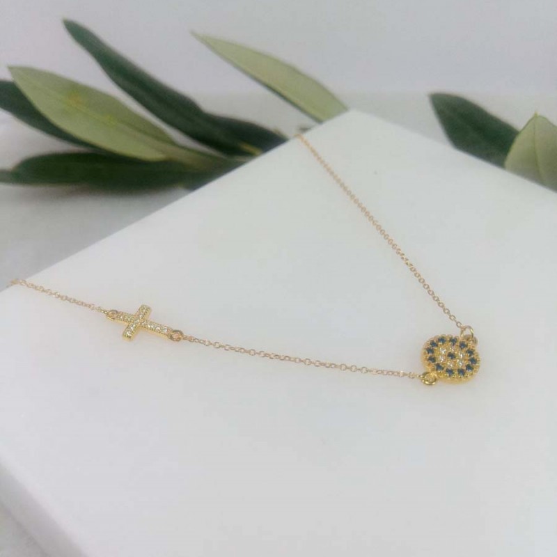 Eye / Target in 9 Carats Gold Necklaces
