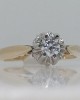 Bicolor Single Stone Ring in 14 carats Solitaire Rings