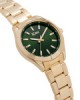 JCou Gold Plated, Stainless steel watch with Cypress Green clock face, case diameter 37mm, 10 ATM waterproof, Gold-Plated stainless steel bracelet and screw-down crown. Woman