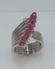 White Gold Ring in 18 carats with Rubies and Brilliant Rings
